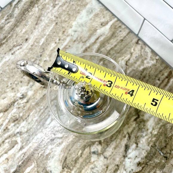 Vintage Glass and Silver Pitcher Carafe with Plastic Ice Cooling Tube Chill It - Picture 12 of 14